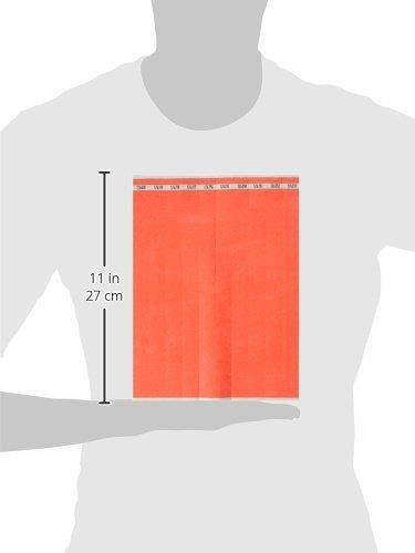 Mayflower Distributing Company 100 Count Tyvek Wristband, 3/4", Glow Orange