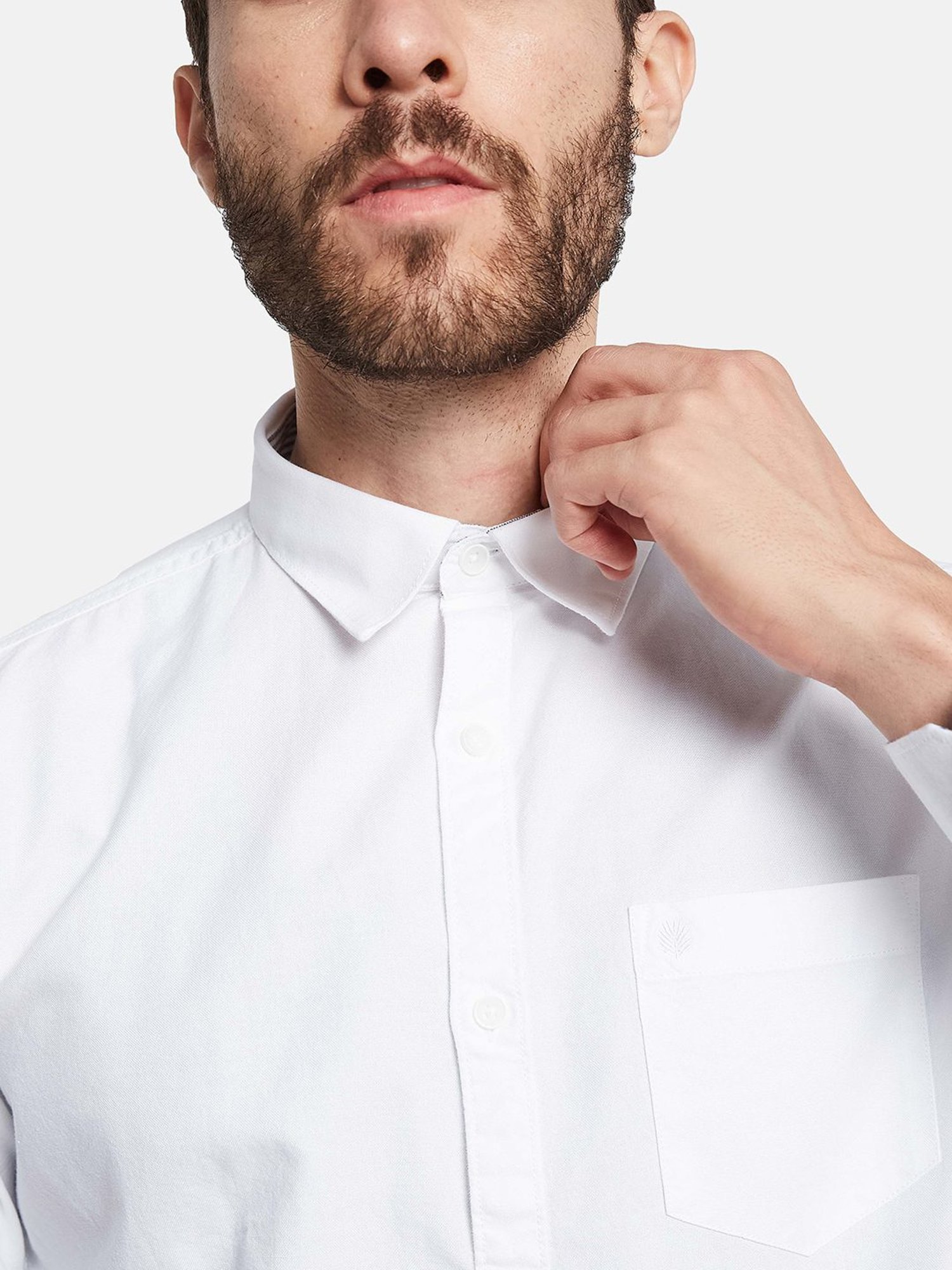 Mettle White Cotton Regular Fit Shirt