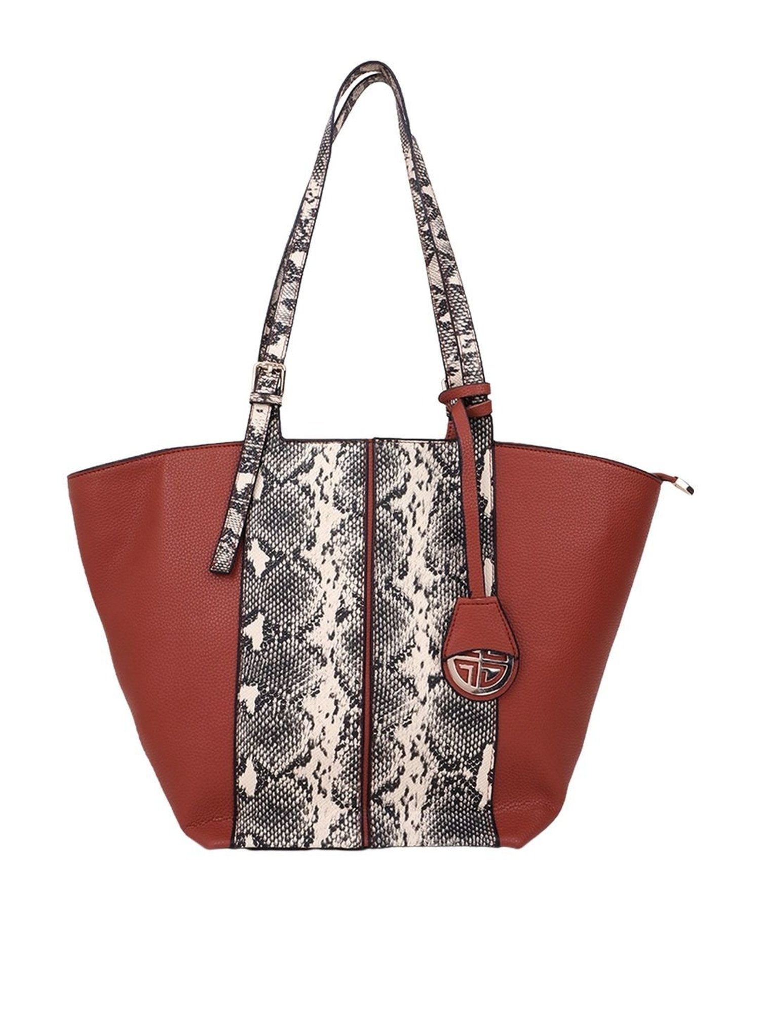 Carlton London Tan & Brown Animal Effect Large Shoulder Handbag