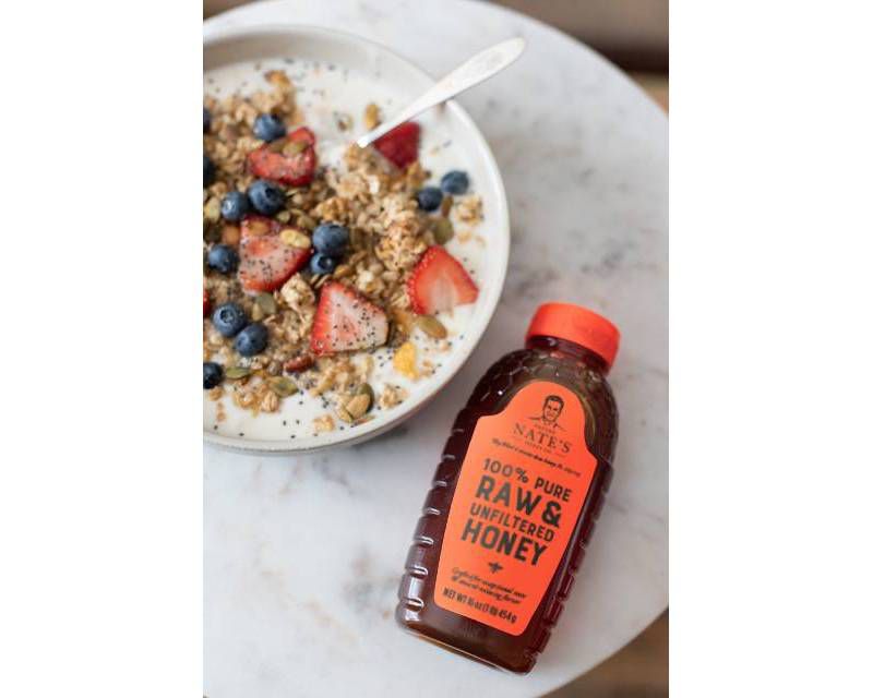 Nature Nate's 100% Pure Raw Unfiltered Organic Honey – 16oz