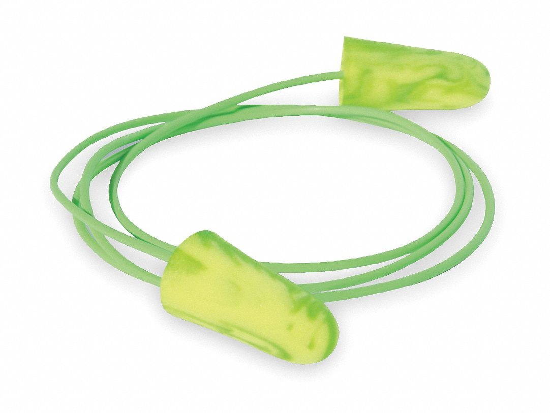 Moldex Goin' Green Foam Earplugs, Corded, Green, NRR 33