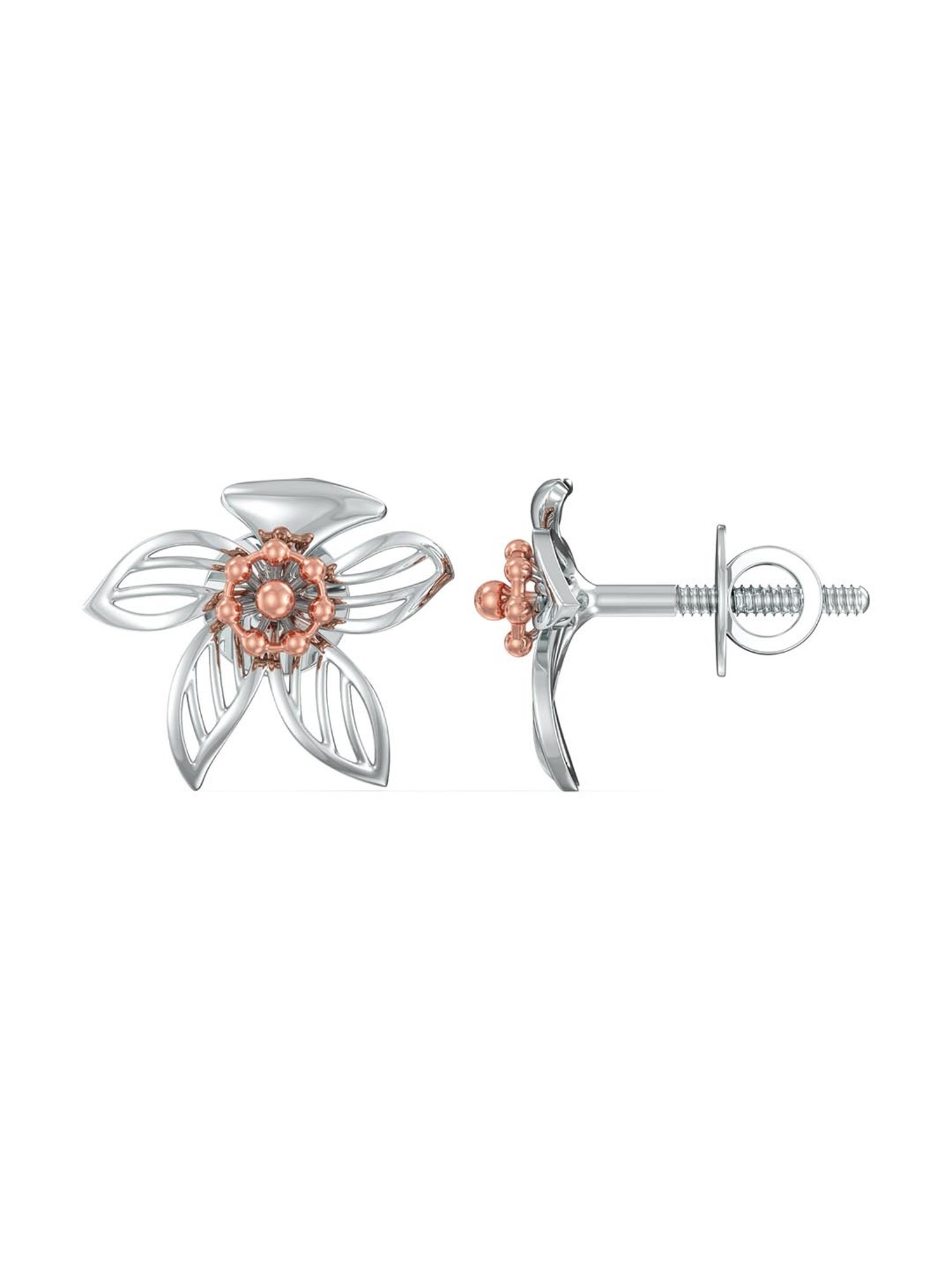 Joyalukkas 950 Platinum Nature Organic Flower Earrings