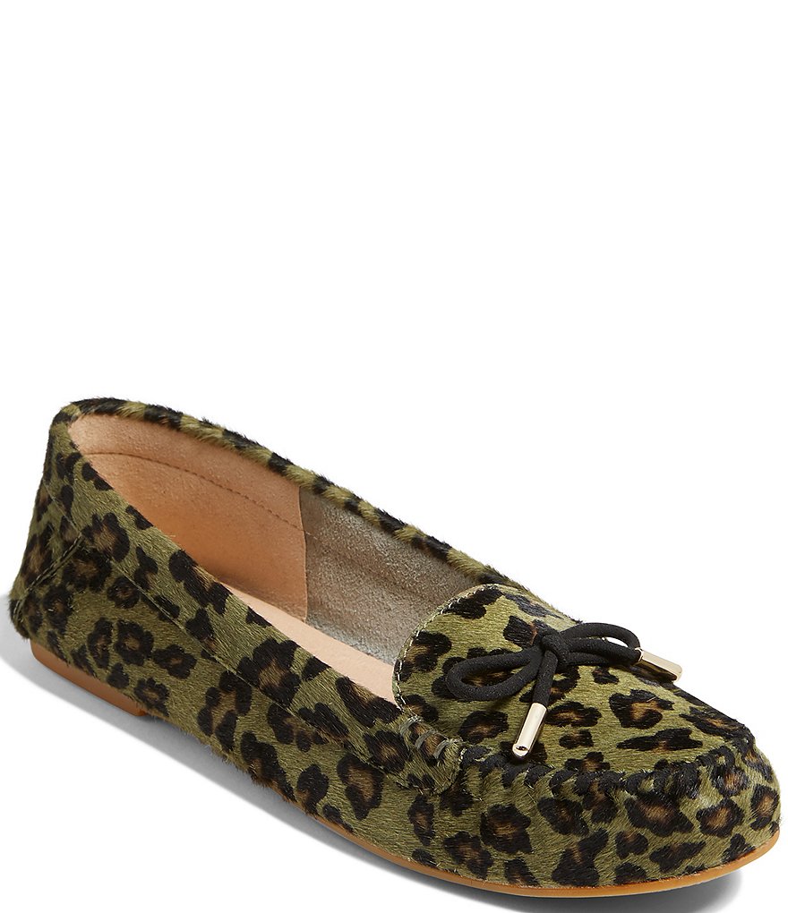 Jack Rogers Millie Leopard Print Calf Hair Moccasins