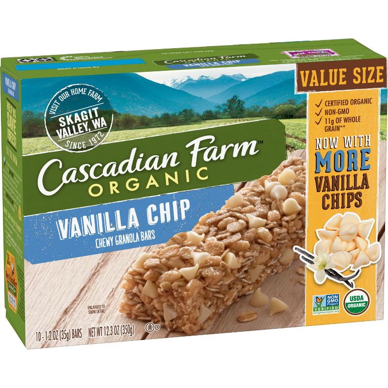 Cascadian Farm Organic Vanilla Chip Granola Bars - 10ct