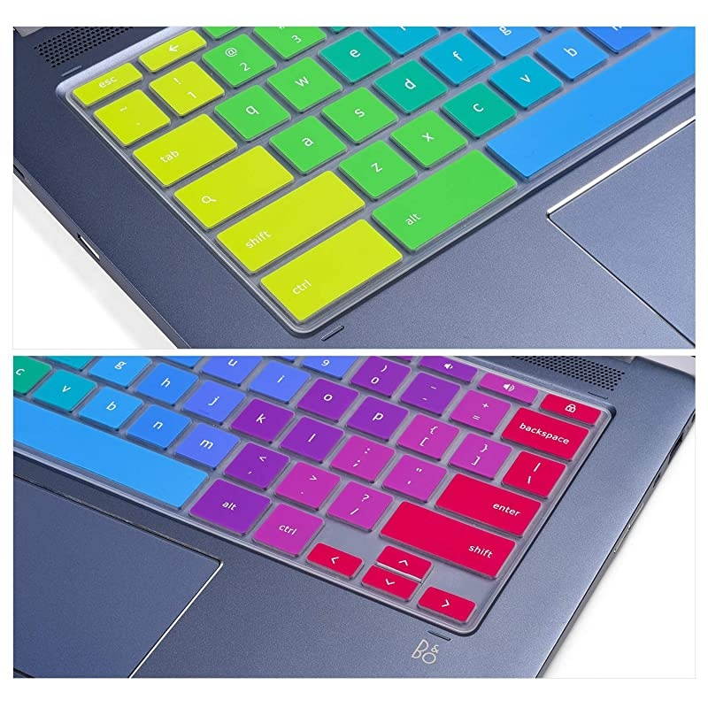 Chromebook 14" Keyboard Cover Skins Compatible with 2-in-1 14" Touchscreen Chromebook,chromebook 14a G5,Chromebook X360 Touchscreen ,Chromebook 14-DA 14B-CA Series(Rainbow)
