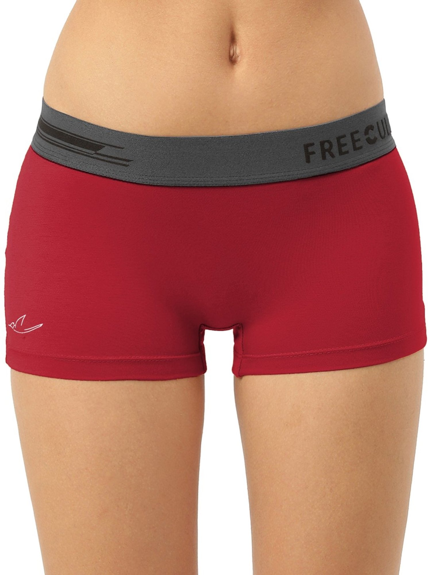 Freecultr Red Plain Boy-Shorts Panty