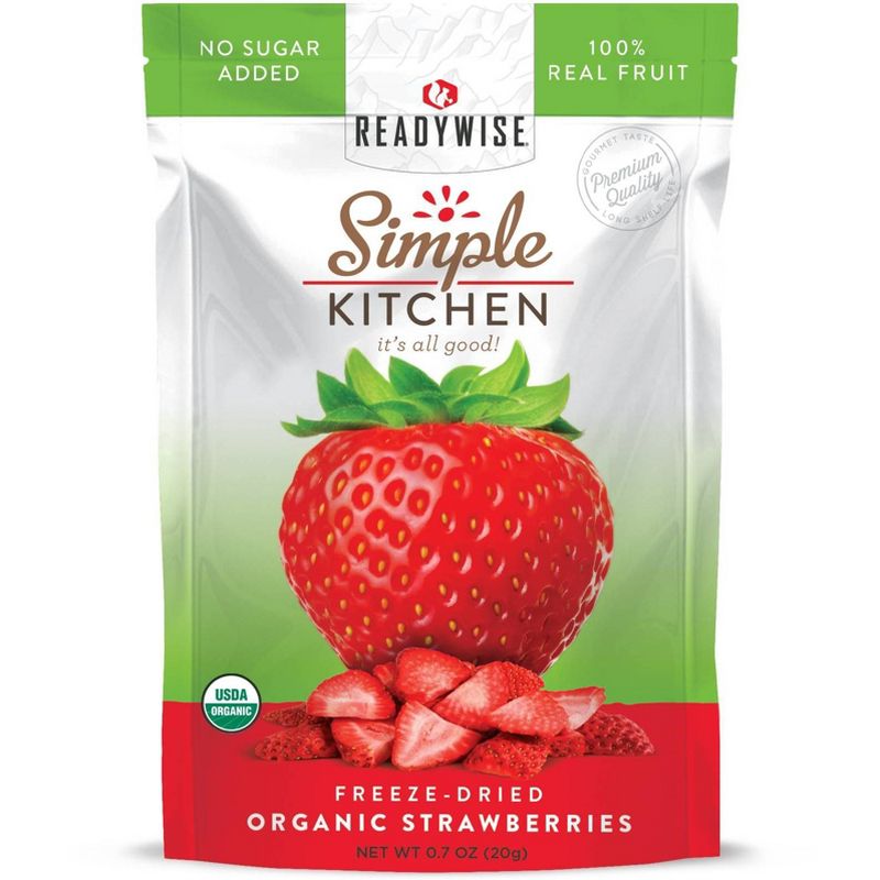ReadyWise Simple Kitchen Organic Freeze Dried Strawberries - 6ct Case