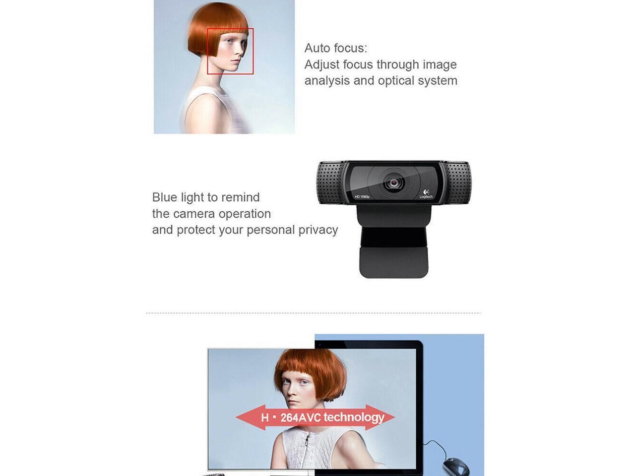 New Logitech Pro C920e HD Pro Webcam Widescreen Video Chat Recording USB Smart 1080p Web Camera For Computer C920 Upgrade Version CMOS