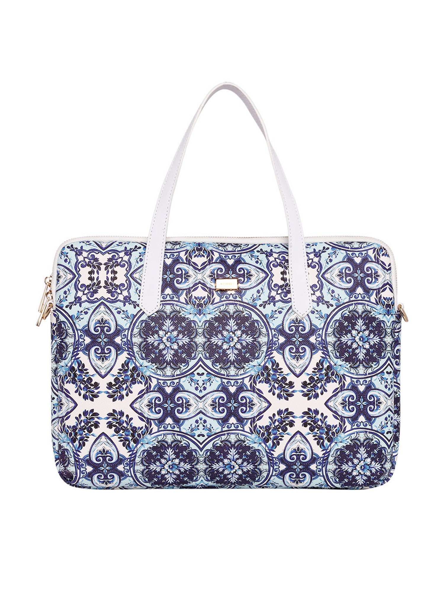 Lino Perros Blue Floral Medium Laptop Handbag