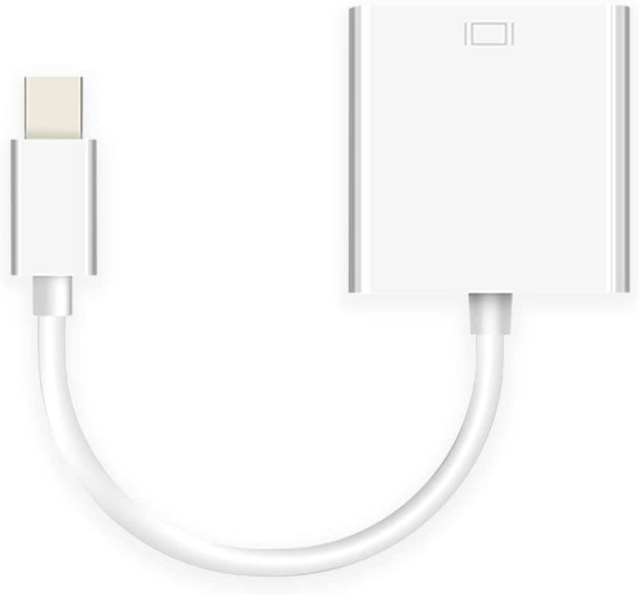 Mini Display to DVI Adapter Converter, Mini DP Port to DVI Converter Male to Female Black Compatible for Computer, Desktop, Laptop, PC, Monitor, Projector, HDTV - White