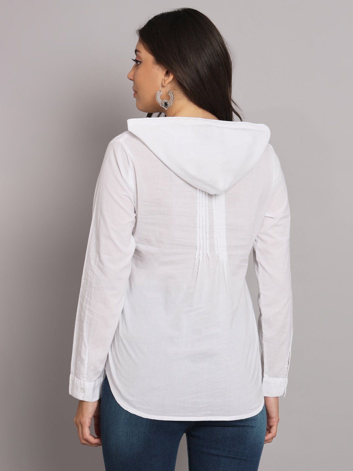 PARAMOUNT CHIKAN White Cotton Embroidered Lucknowi Chikankari Shirt