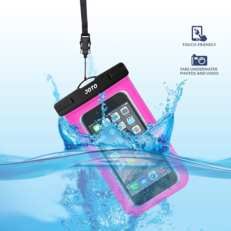 Universal Waterproof Pouch Cellphone Dry Bag Case for iPhone 11 Pro Max Xs Max XR X 8 7 6S Plus SE, Galaxy S20 Ultra S20+ S10 Plus S10e S9 Plus S8/Note 10+ 9, Pixel 4 XL up to 7" -Magenta