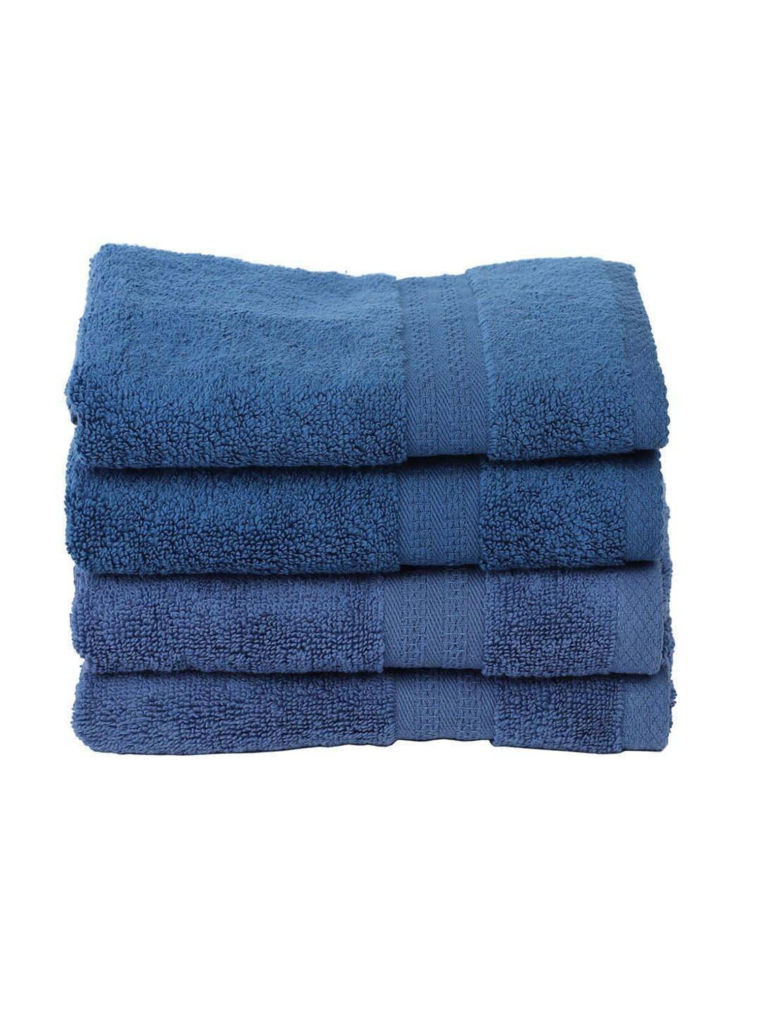 BIANCA Zero-Twist 100% Cotton Ultra-Fluffy Towels -4pc Hand Towel (paradiso) solid-navy