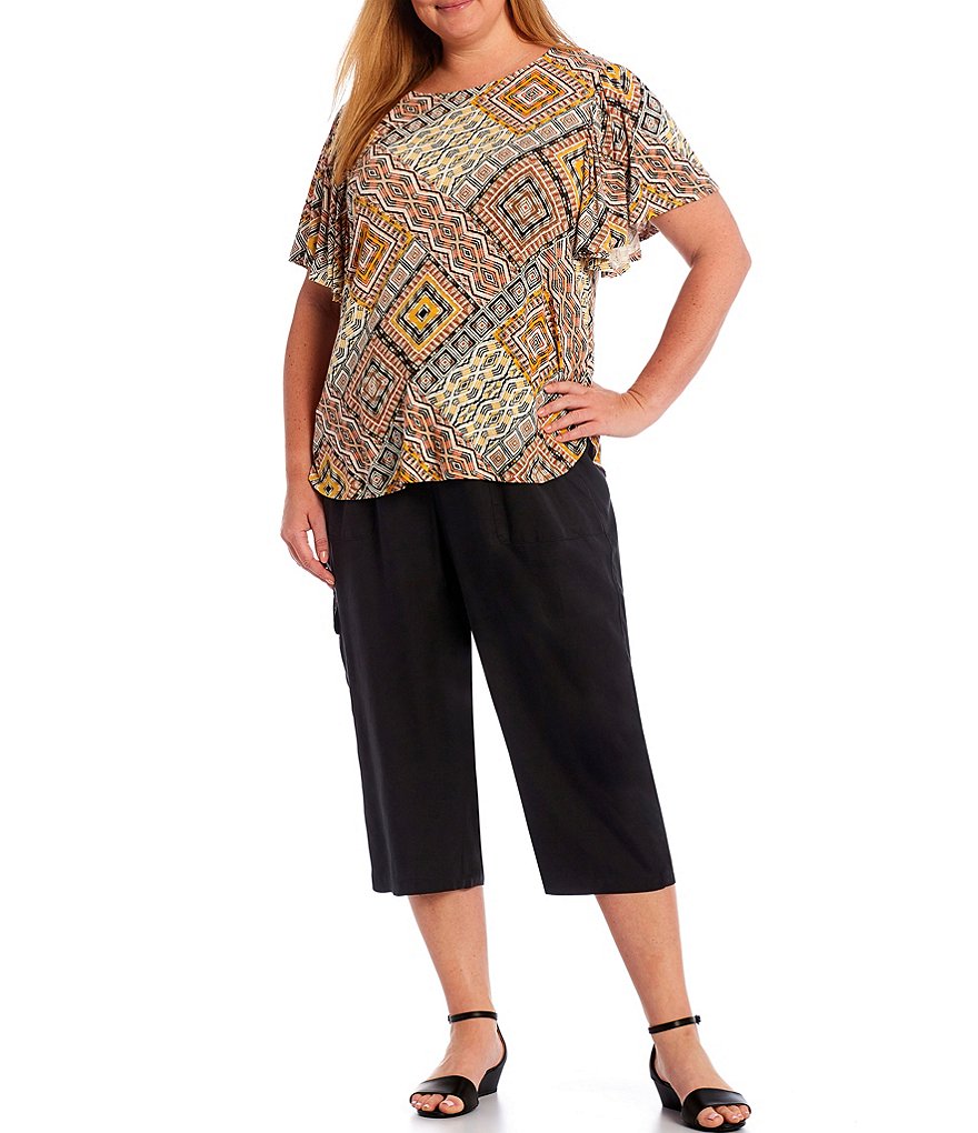 Bryn Walker Plus Size Pira Ponti Sleeveless Jewel Neck Oversized Tank