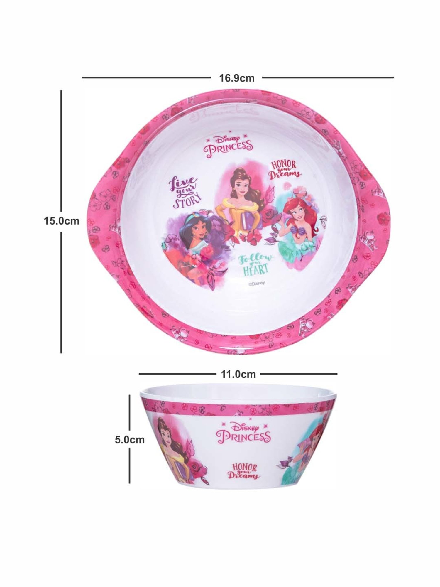 Servewell Princess Melamine Bowl With Handle - Set of 2