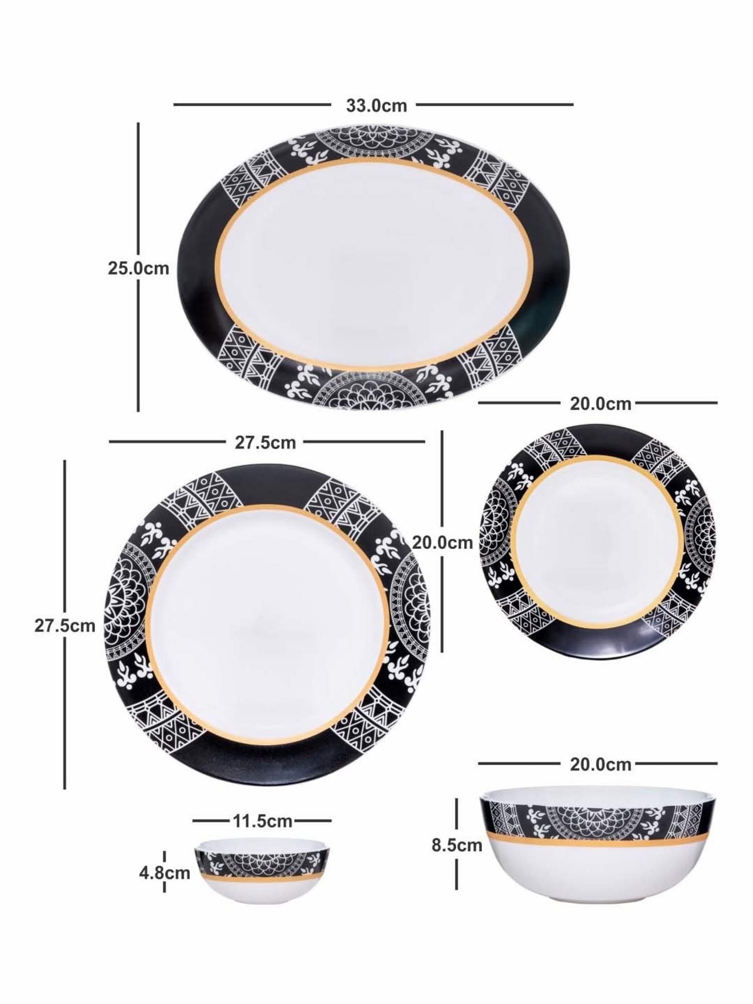 Cello White Opalware 27-Piece Dinner Set