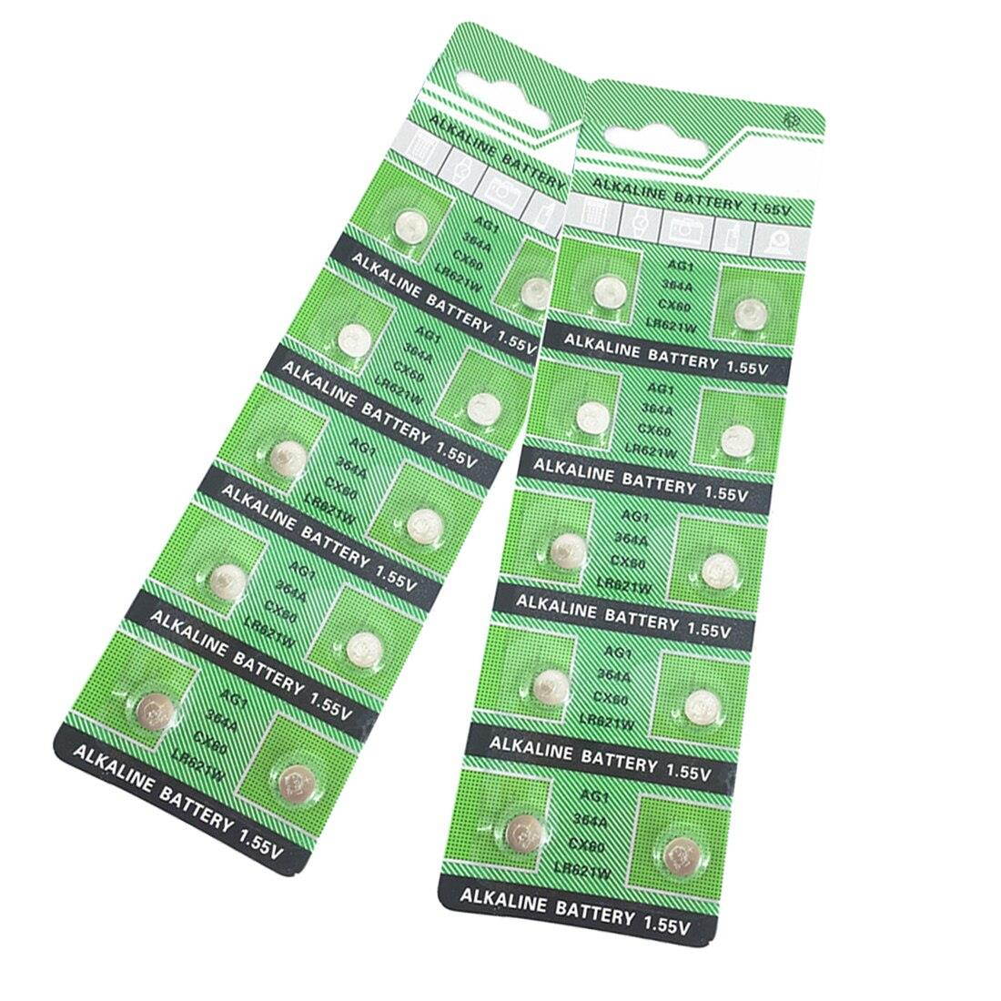 20 Pcs  Button Battery AG1 364 SR621 SR60 SR60L Alkaline Coin Cell Button Batteries For Watch x10 1.55V EE6202