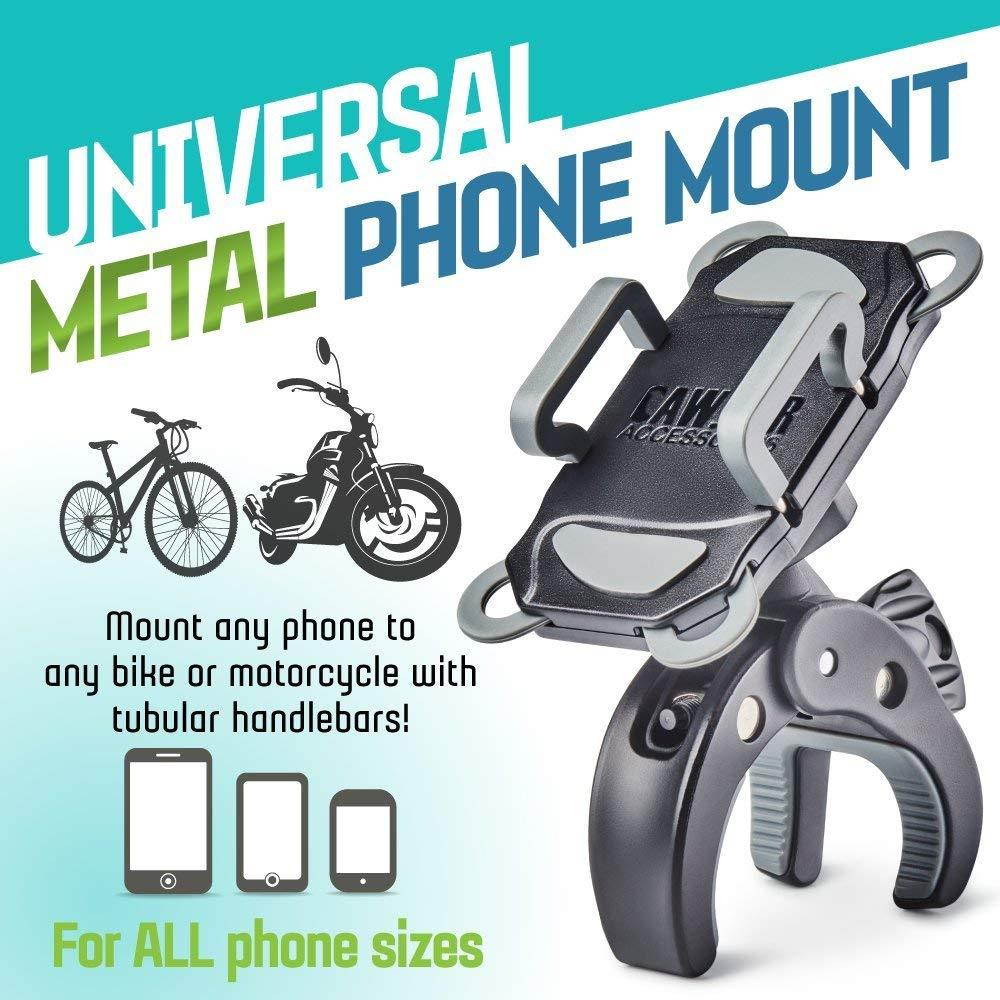 Metal Bike & Motorcycle Phone Mount - The Only Unbreakable Handlebar Holder for iPhone, Samsung or Any Other Smartphone | +100 to Safeness & Comfort
