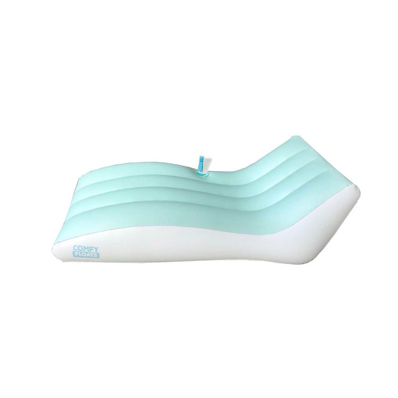 Comfy Floats 91486VM Misting Chaise Lounger Inflatable Summertime Float with Handheld Mister for Relaxation and Comfort in Pool or on Water, Aqua Blue