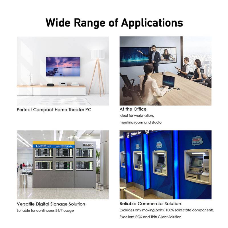 MINIX NEO Z83-4U , Intel Cherry Trail Fanless Mini PC Ubuntu 18.04.1 Pre-installed [Intel X5-Z8350/4GB DDR3L/64GB eMMC5.1/Dual-Band Wi-Fi/Gigabit Ethernet/Dual Output/4K].  Vesa Mount included.