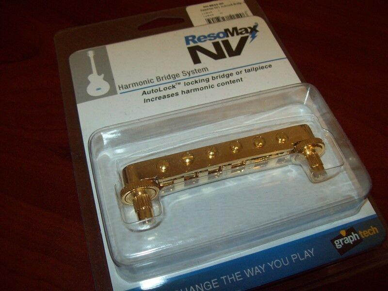 NEW - Graph Tech Resomax NV1 4mm Autolock Bridge - GOLD, PM-8843-G0