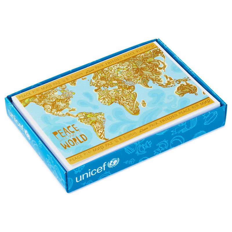 10ct Hallmark Unicef Peace World Foil Boxed Cards