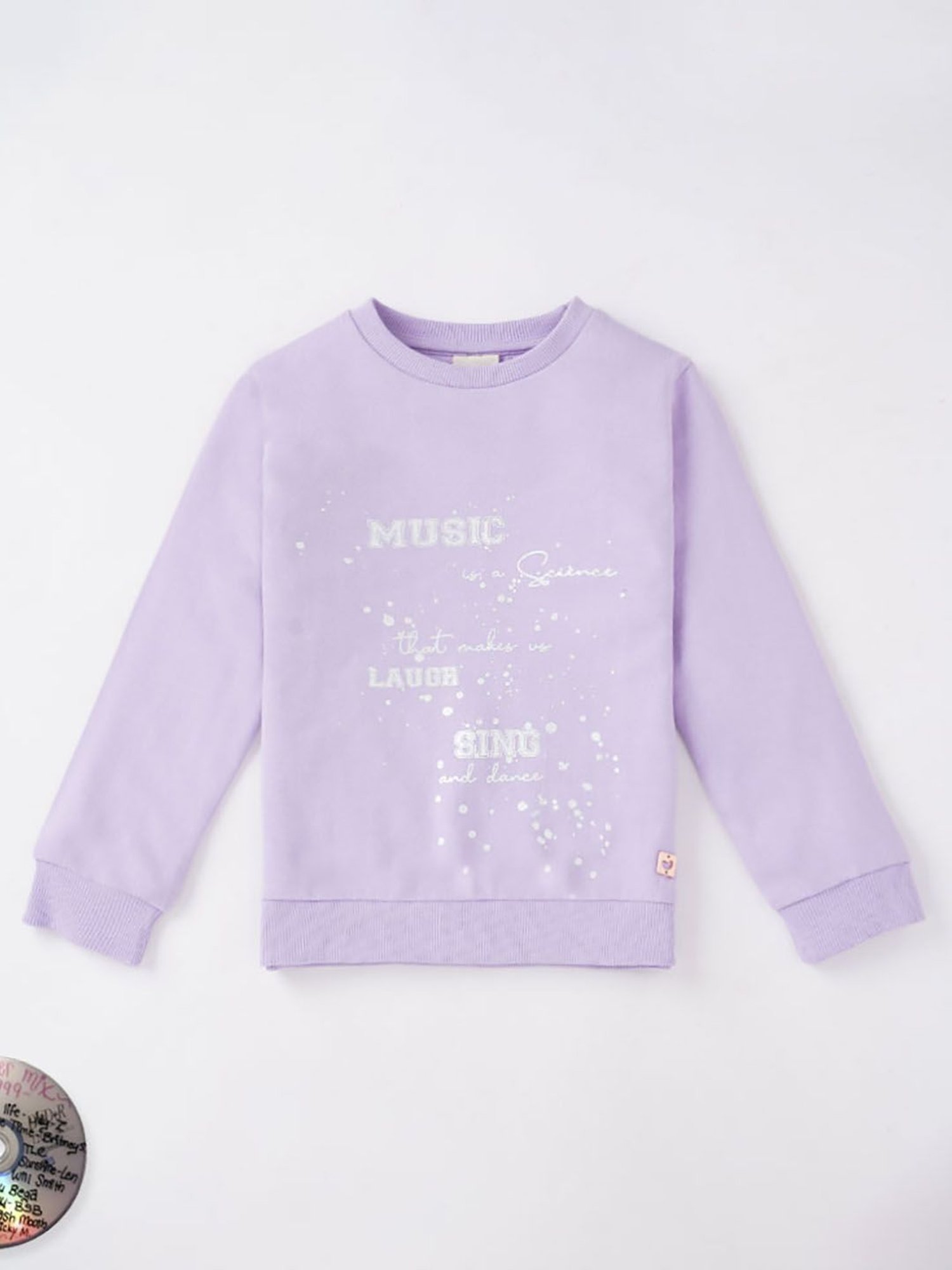 Ed-a-Mamma Kids Purple Graphic Print  Sweatshirt