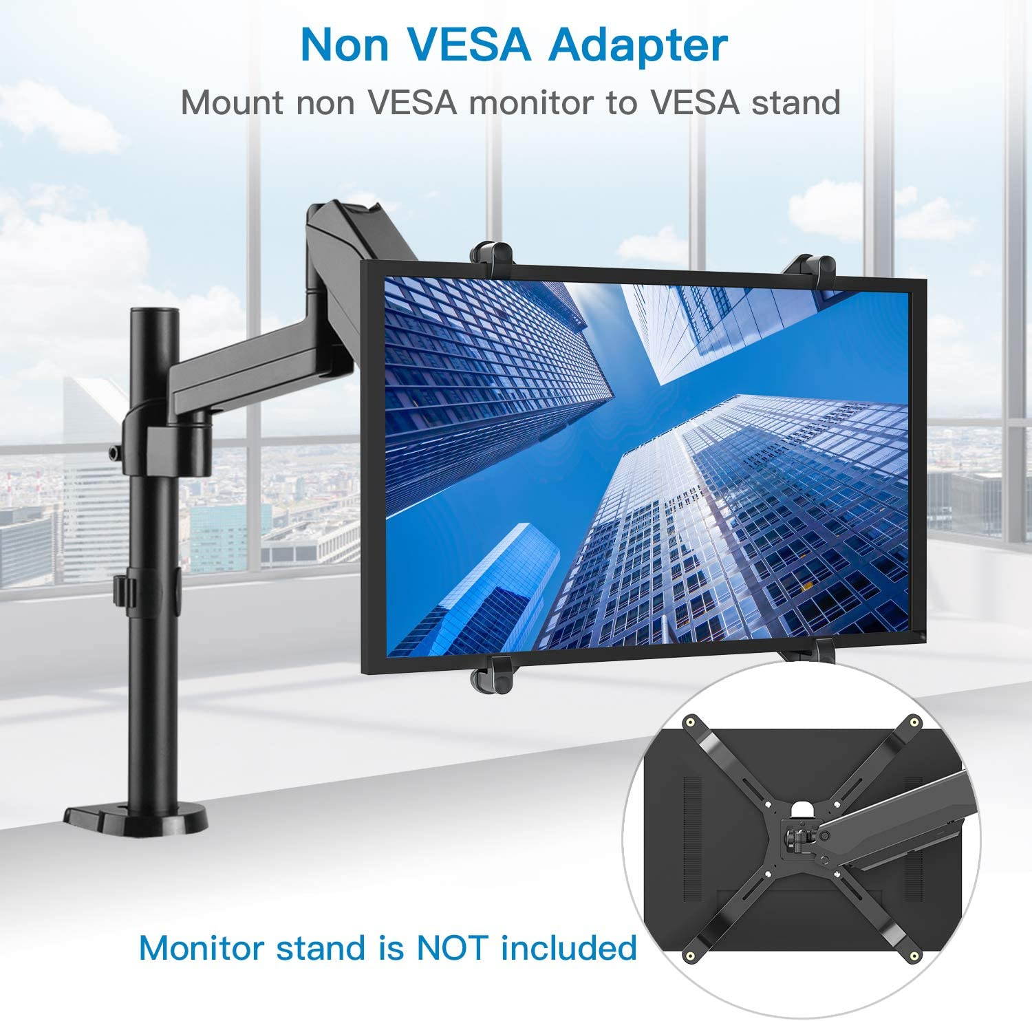 HUANUO Universal VESA Bracket Mount Adapter Kit Fits Most 13 to 27 Inch LCD LED - Convert Non VESA Monitor Screens to 75x75 and 100x100