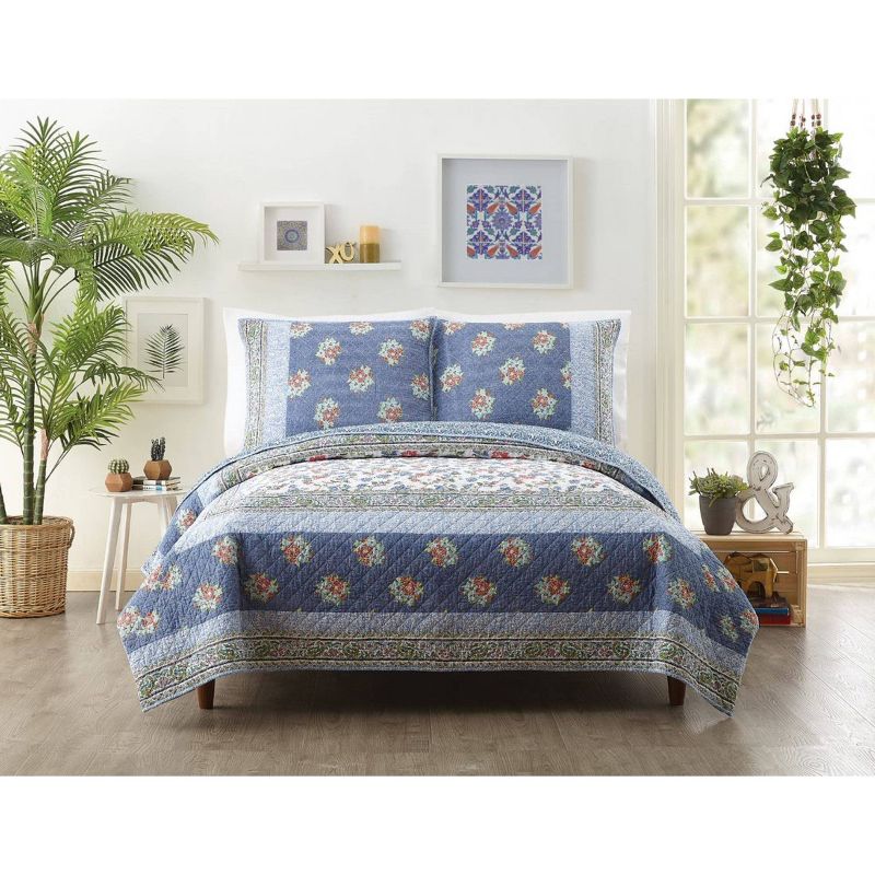Full/Queen Talca Quilt Blue/White/Red - Jessica Simpson