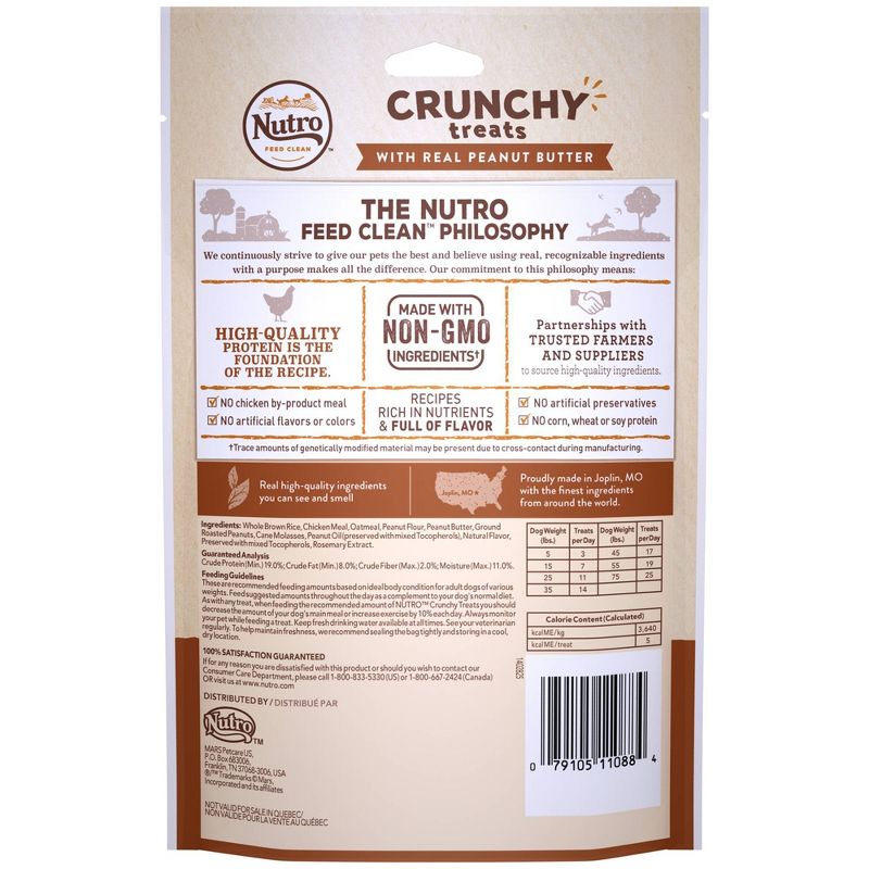 Nutro Crunchy Peanut Butter Dog Treats - 10oz