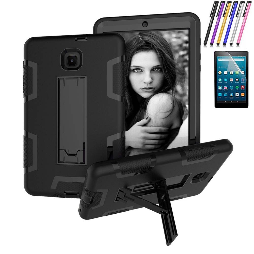 Mignova Case for Galaxy Tab A 8.0 Case 2018,Three Layer Shockproof Armor Defender Full-Body Rugged Protective Case Cover with Stand for Samsung Galaxy Tab A 8.0 2018 SM-T387/T387v