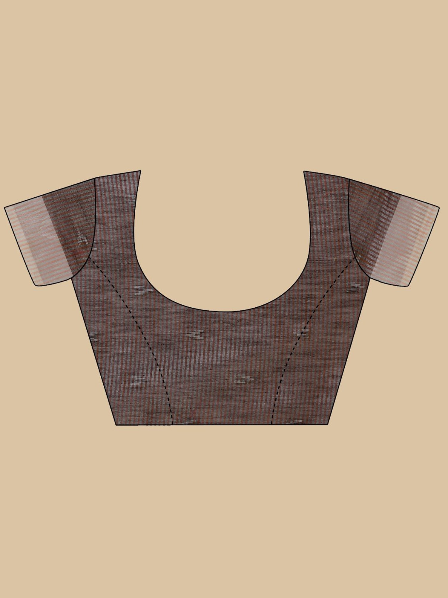 Elora Brown Linen Woven Saree With Unstitched Blouse