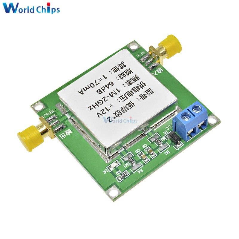 0.1-2GHz 64dB Gain RF Broadband Amplifier Board Low Noise Amplifier LNA Module Low Noice 12V DC