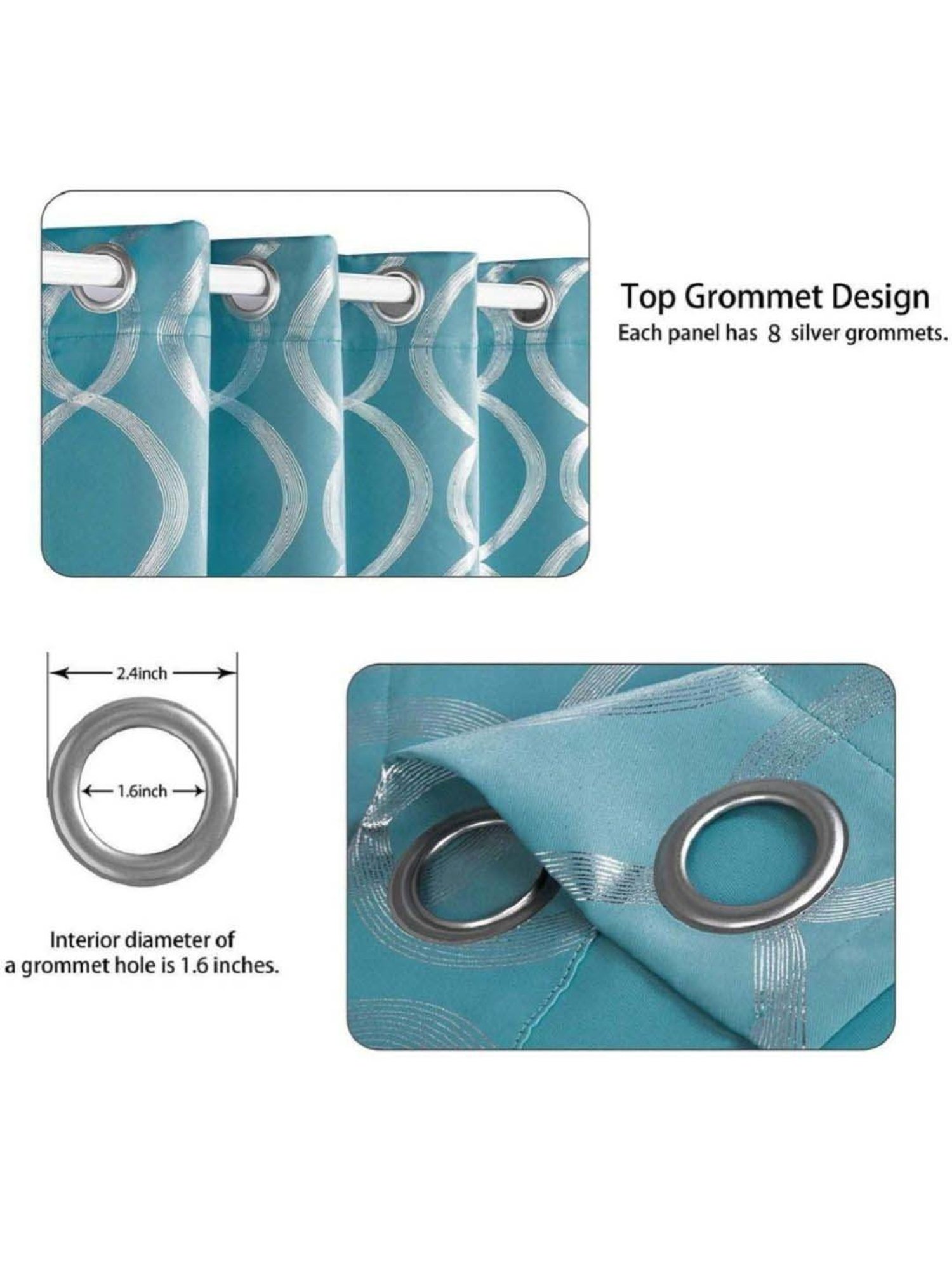 Urban Space Multicolor Cotton 7 Ft. Door Curtain With Stianless Steel Rings - Set of 2