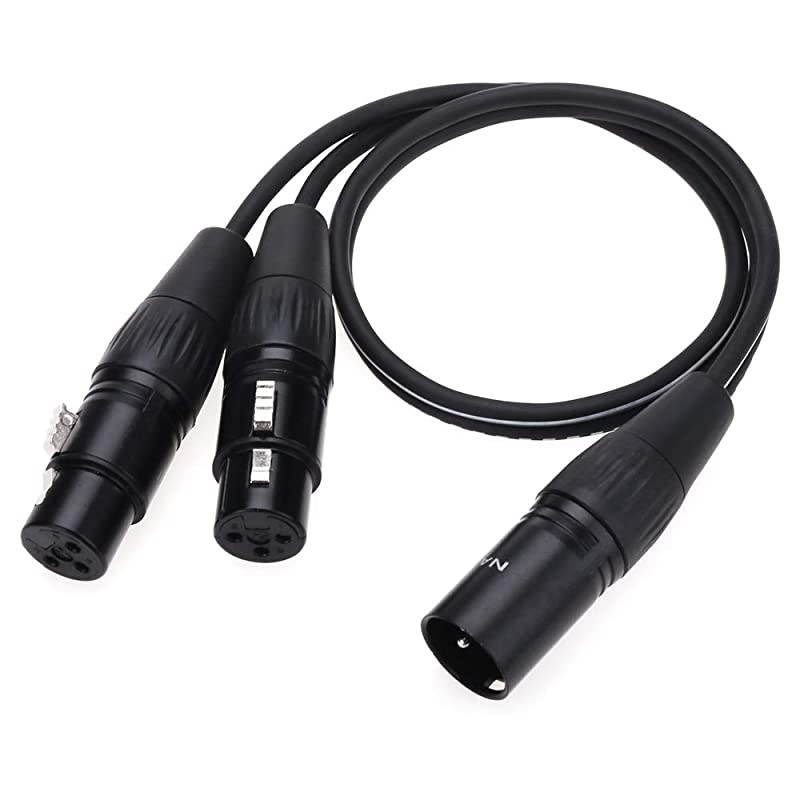 XLR Splitter Cable  Microphone Cable XLR to XLR Patch Cables 3Pin XLR Male to Dual XLR Female Y Cable Adaptor mic Cable DMX Cable Patch Cords with OxygenFree Copper 16Feet