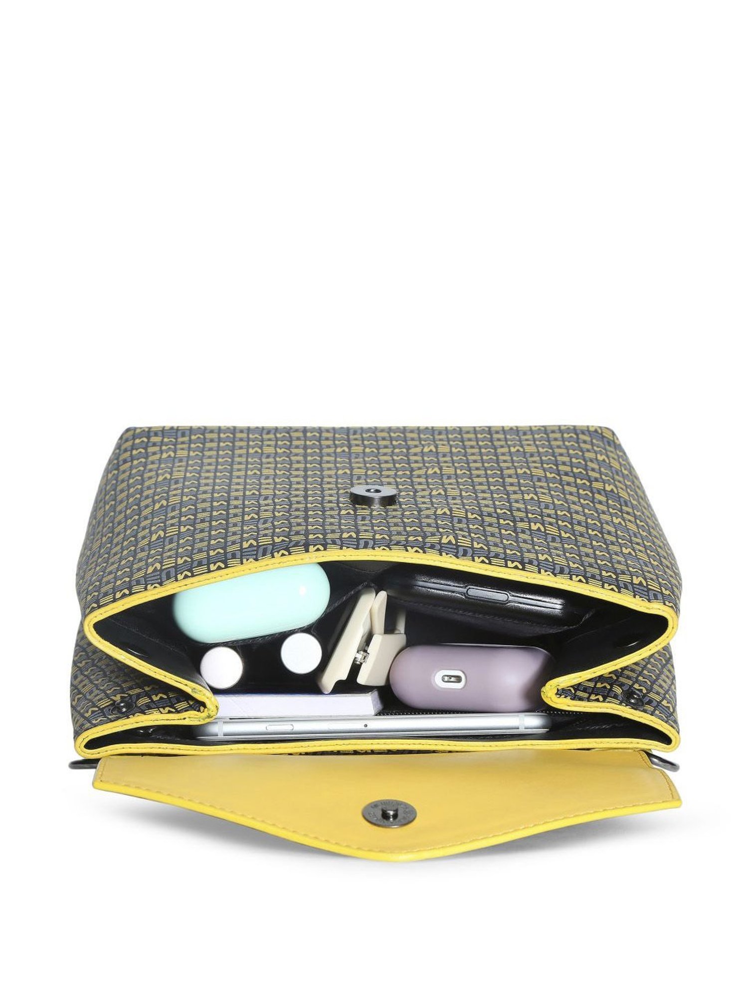 Eume Dragonfly Black Leather Printed Convertible Backpack