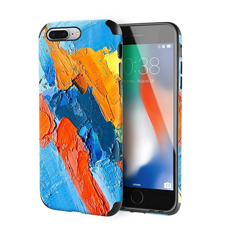 iPhone 7 Plus Case  Apple iPhone 8 Plus Slim Case with Print Pattern Shockproof Protective Leather Case Cover for Apple iPhone 7 Plus 8 Plus 55 inch Pigment 004