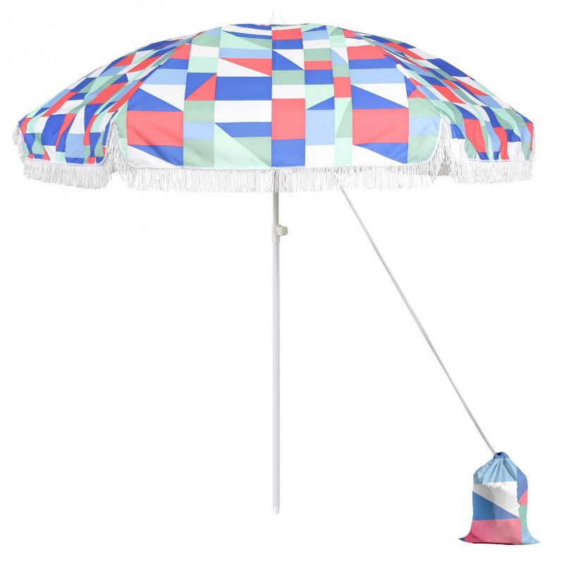 Costway 6.5FT Patio Beach Umbrella Sun Shade Tilt Carry Bag