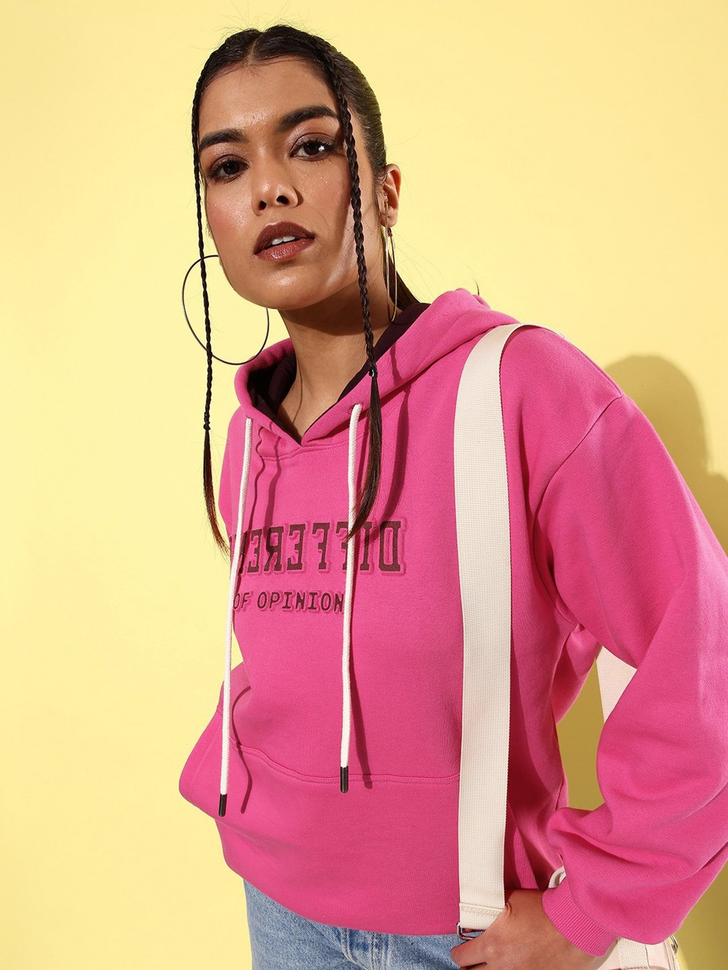 Difference of Opinion Pink Fleece Graphic Print Oversized Sweatshirt