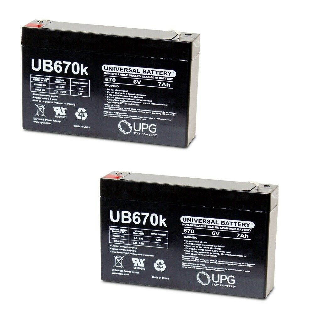 NEW 2 PACK UPG UB670 6V 7AH UPS Battery Emergi Lite 12M9