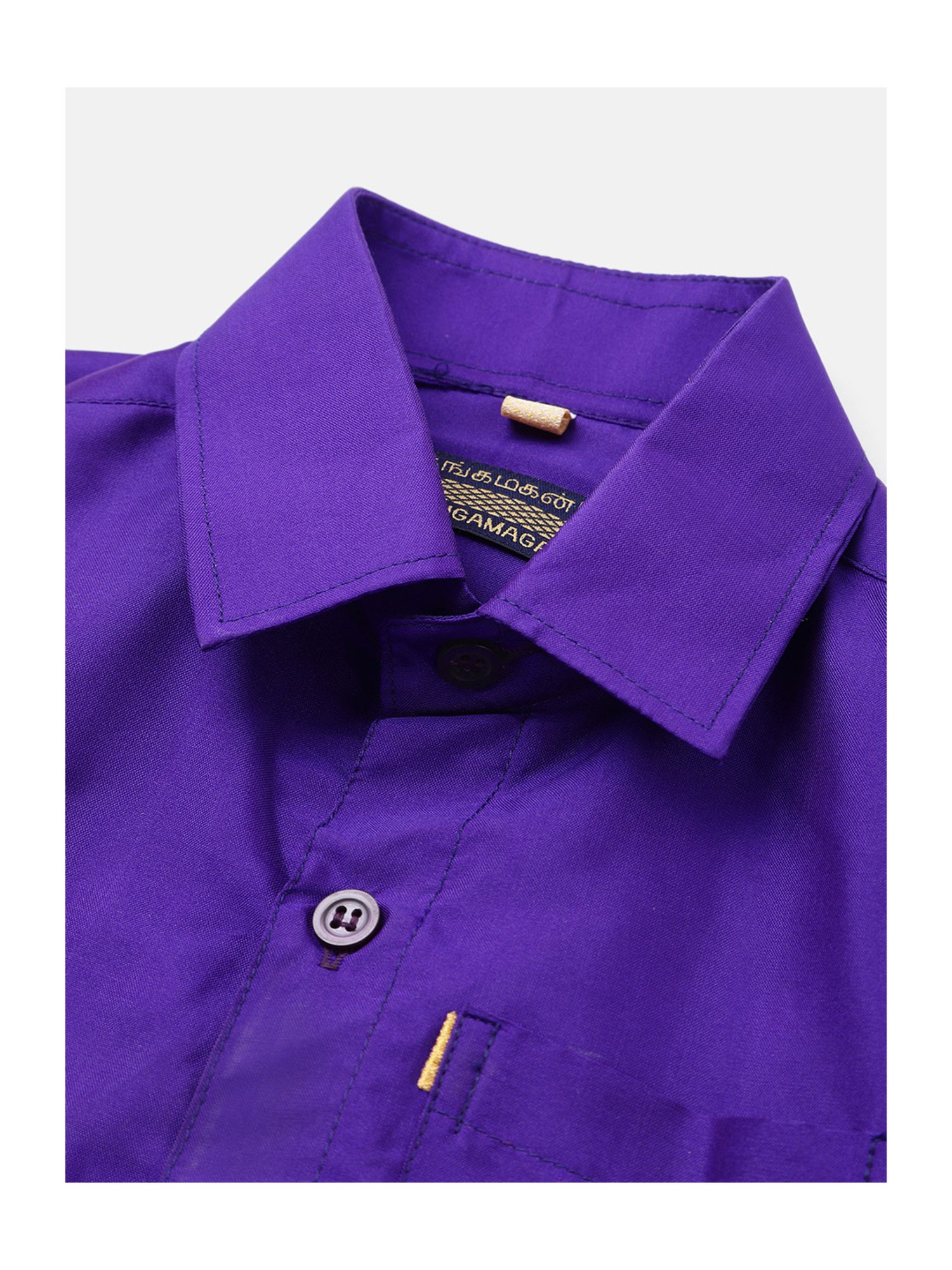THANGAMAGAN Kids Violet Solid Shirt