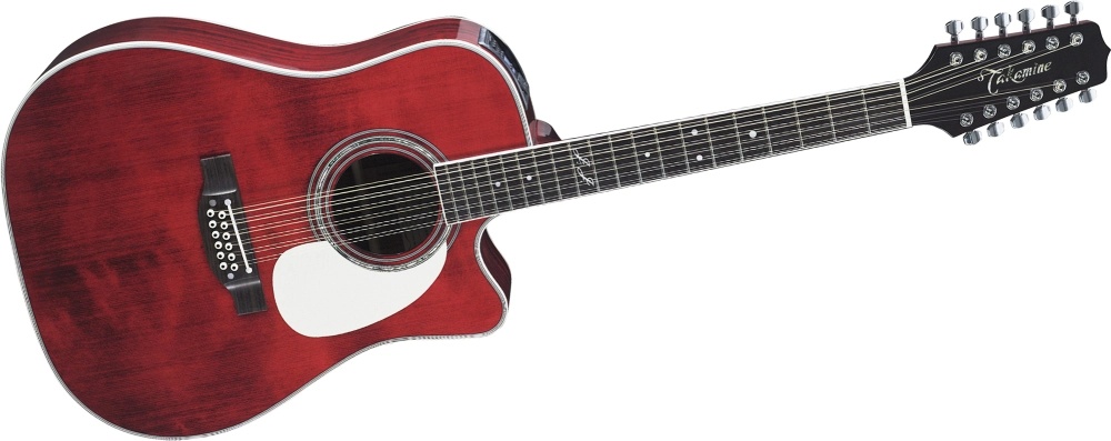 Takamine JJ325SRC12 John Jorgenson Signature 12-String Acoustic-Electric Guitar Gloss Red Stain