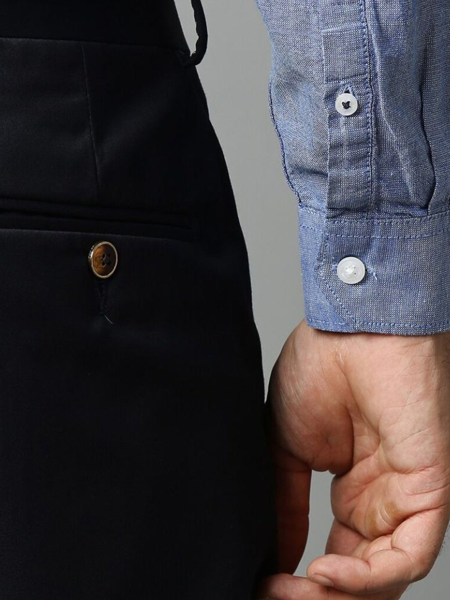 Louis Philippe Sport Blue Cotton Slim Fit Self Pattern Shirt