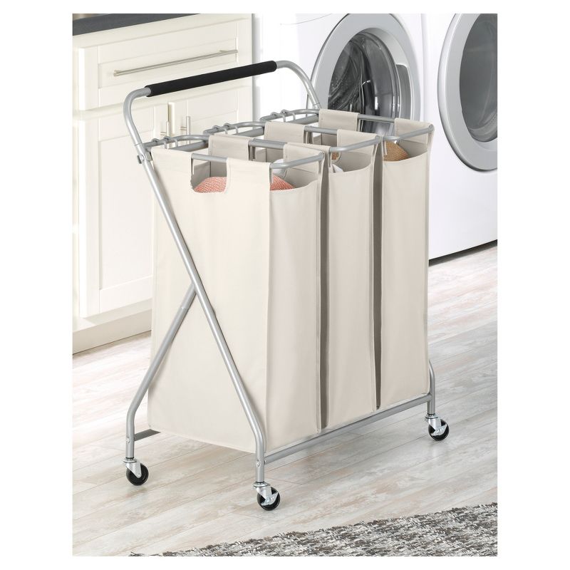 Rolling Triple Laundry Sorter White - Threshold™