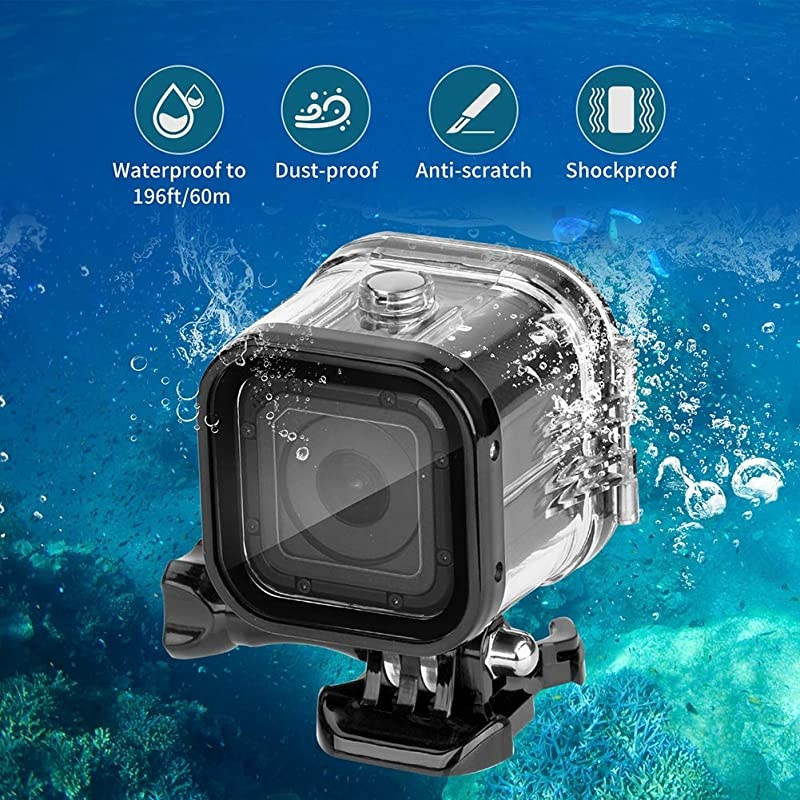 60m Dive Protective Housing Case for GoPro Hero 5 Session Hero 4 Session Hero Session High Transmission Waterproof Housing Case