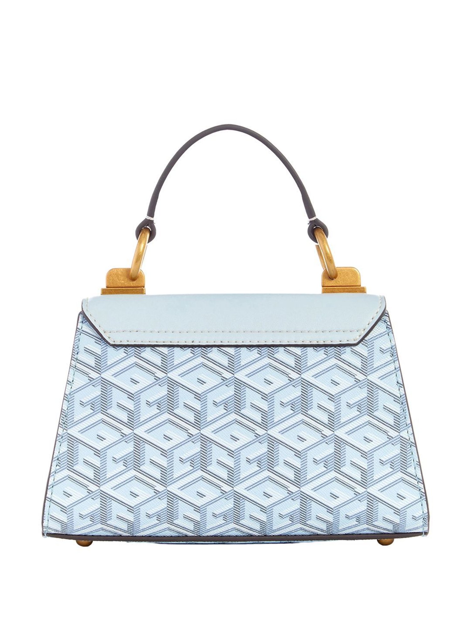 Guess Ice Blue  Printed Satchel Handbag