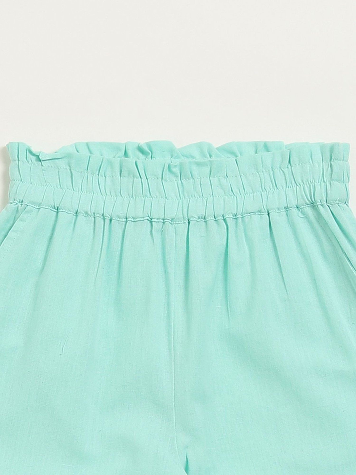 Utsa Kids by Westside Blue Crochet Detailed Cotton Blend Palazzos