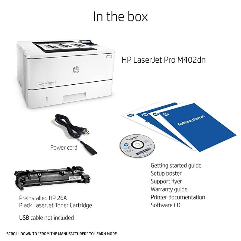 Laserjet Pro M402dn Monochrome Printer,  Dash Replenishment Ready (C5F94A) (Renewed)
