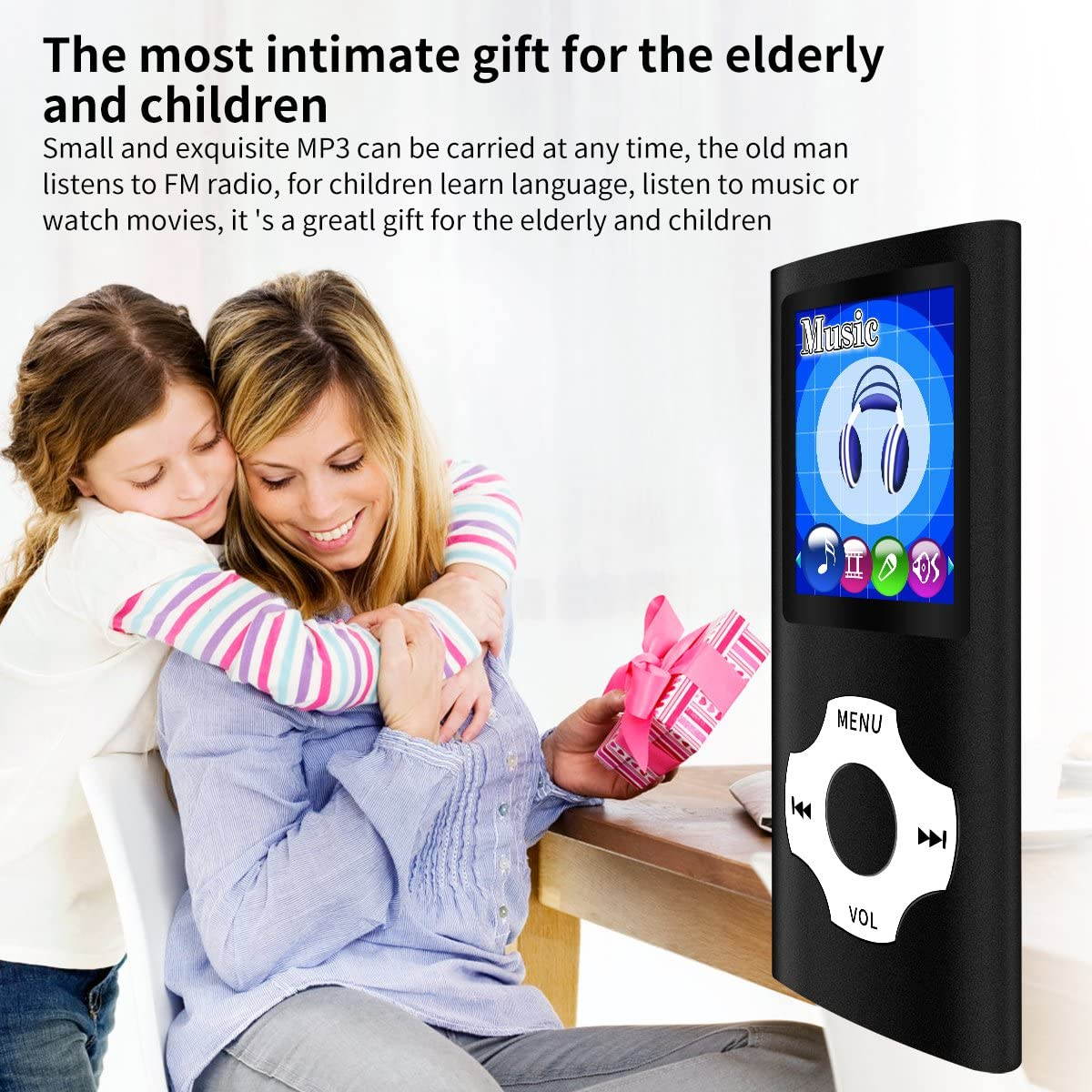 MYMAHDI MP3/MP4 Music Player with 16 GB Memory Card(Expandable Up to 128GB),Supporting Photo Viewer,Voice Recorder,FM Radio,E-Book Earphone Provided Color Black