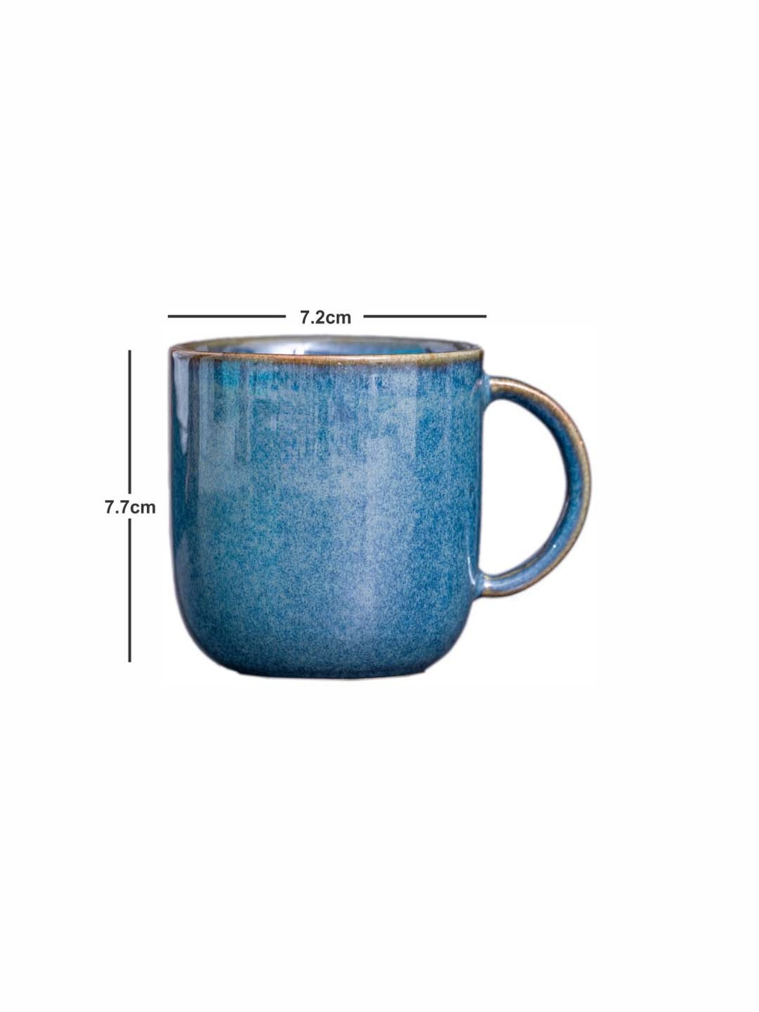 Goodhomes Blue Stoneware Coffee Mugs (0.2 L) - Set of 6